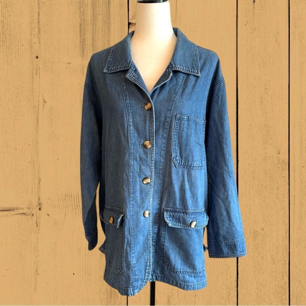Vintage denim barn jacket chore coat